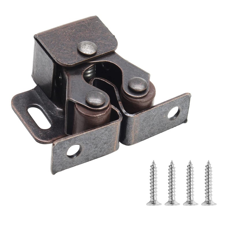 Luomorgo 10 Pack Double Roller Catch Cabinet Latches with Spear Strike for Cupboard Closet Door, Antique Bronze - Image 3